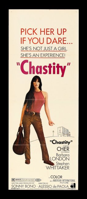 CHASTITY * ORIG MOVIE POSTER INS CHER BONO 1969 HIPPIE