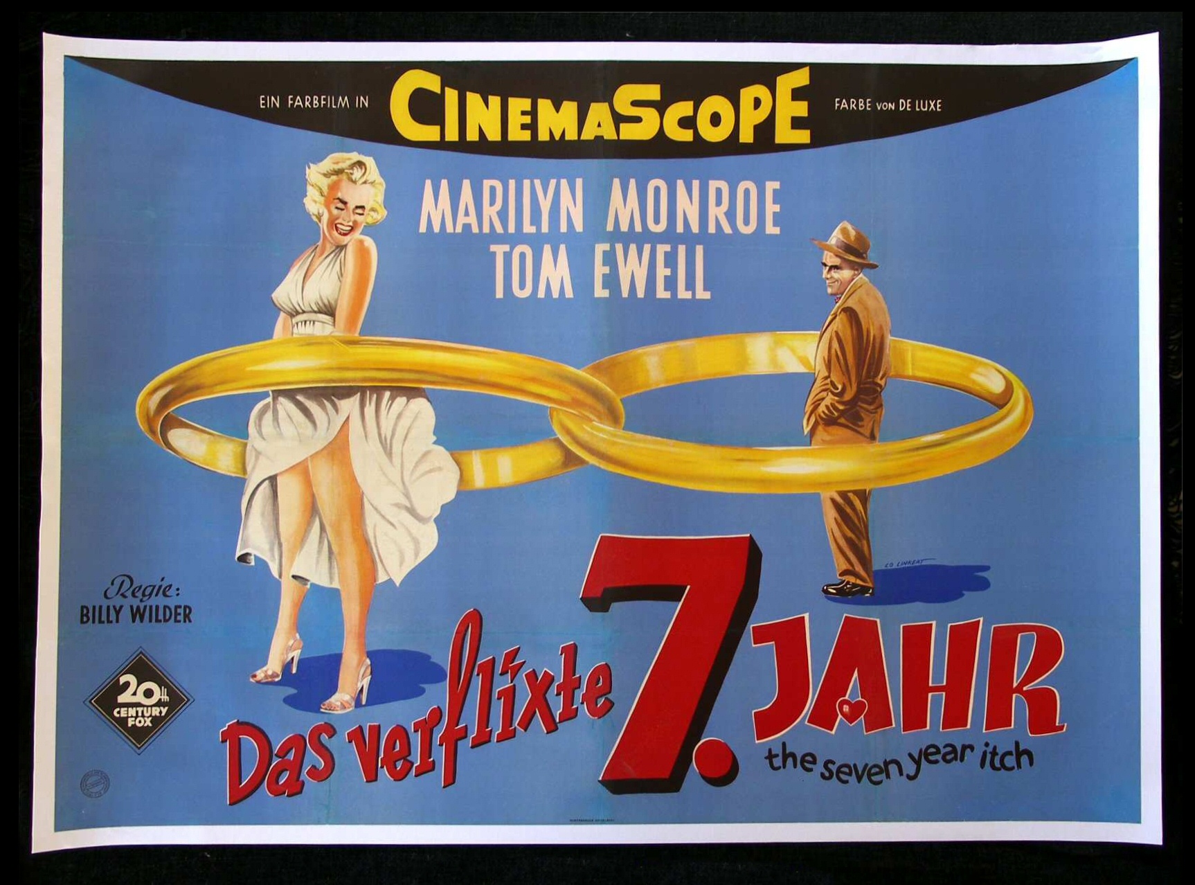 SEVEN YEAR ITCH * GERMAN MOVIE POSTER MARILYN MONROE  