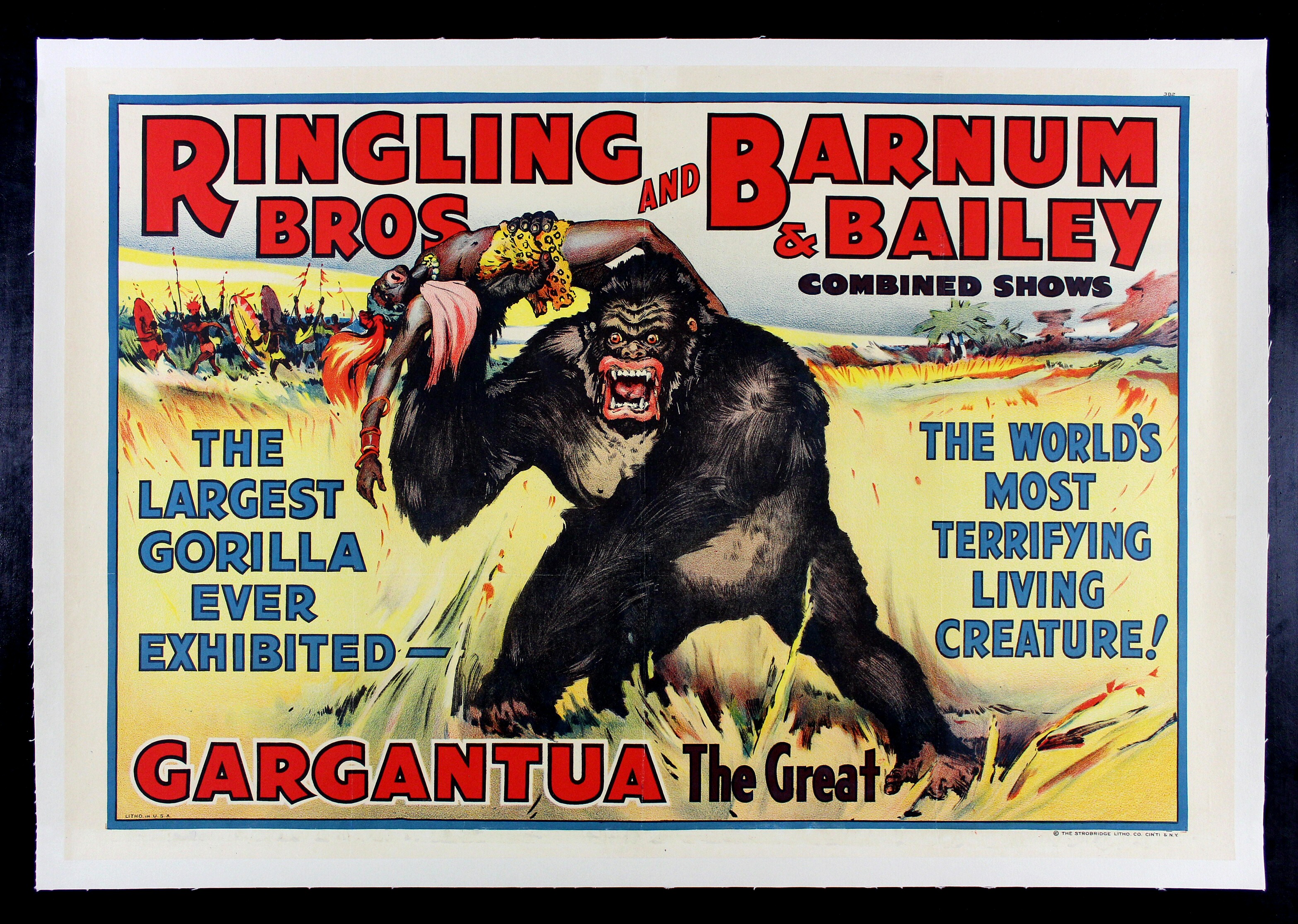 Original 1973 RINGLING BROS BARNUM & BAILEY Window Poster Cardboard 14x22 Blank