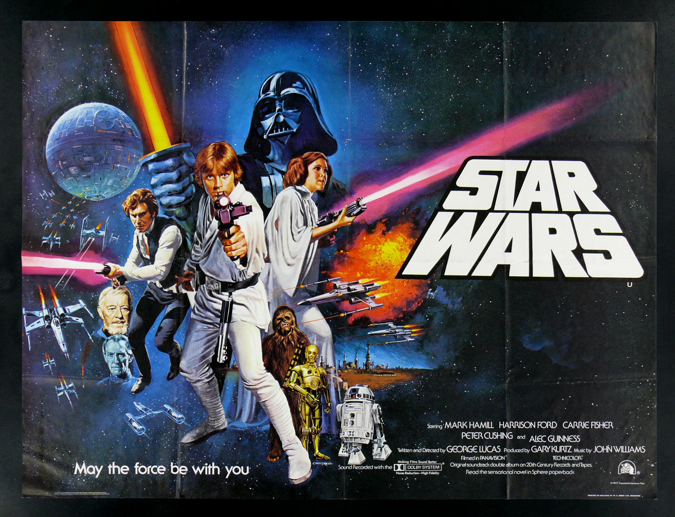 STAR WARS *U.K. ORIGINAL BRITISH QUAD MOVIE POSTER 1977  