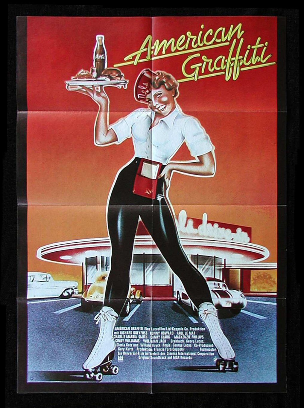 AMERICAN GRAFFITI * GERMAN 1S ORIG MOVIE POSTER NM 1973  