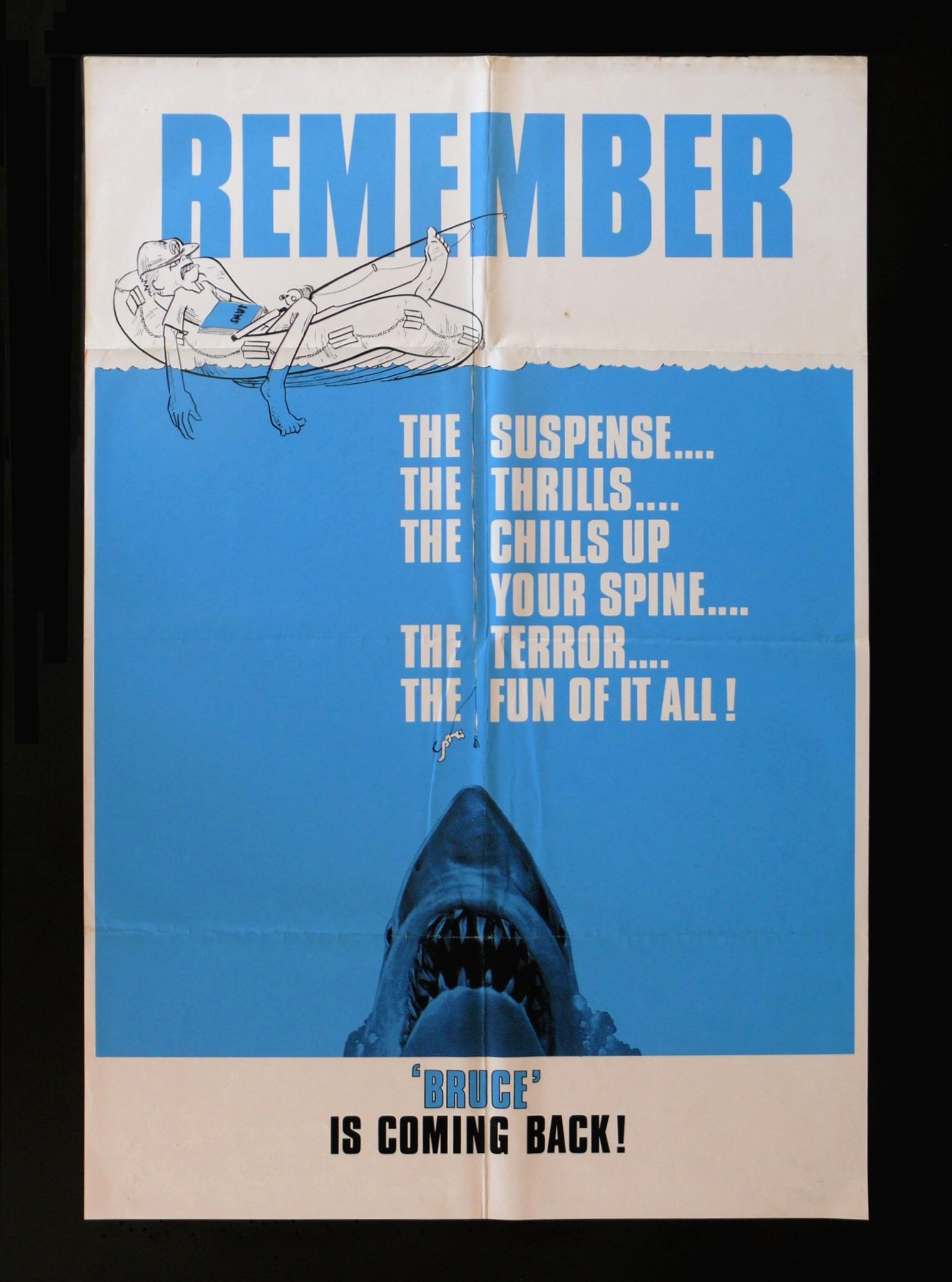 JAWS * 1SH ORIGINAL MOVIE POSTER BRUCE SHARK 1975RR RARE TEASER 