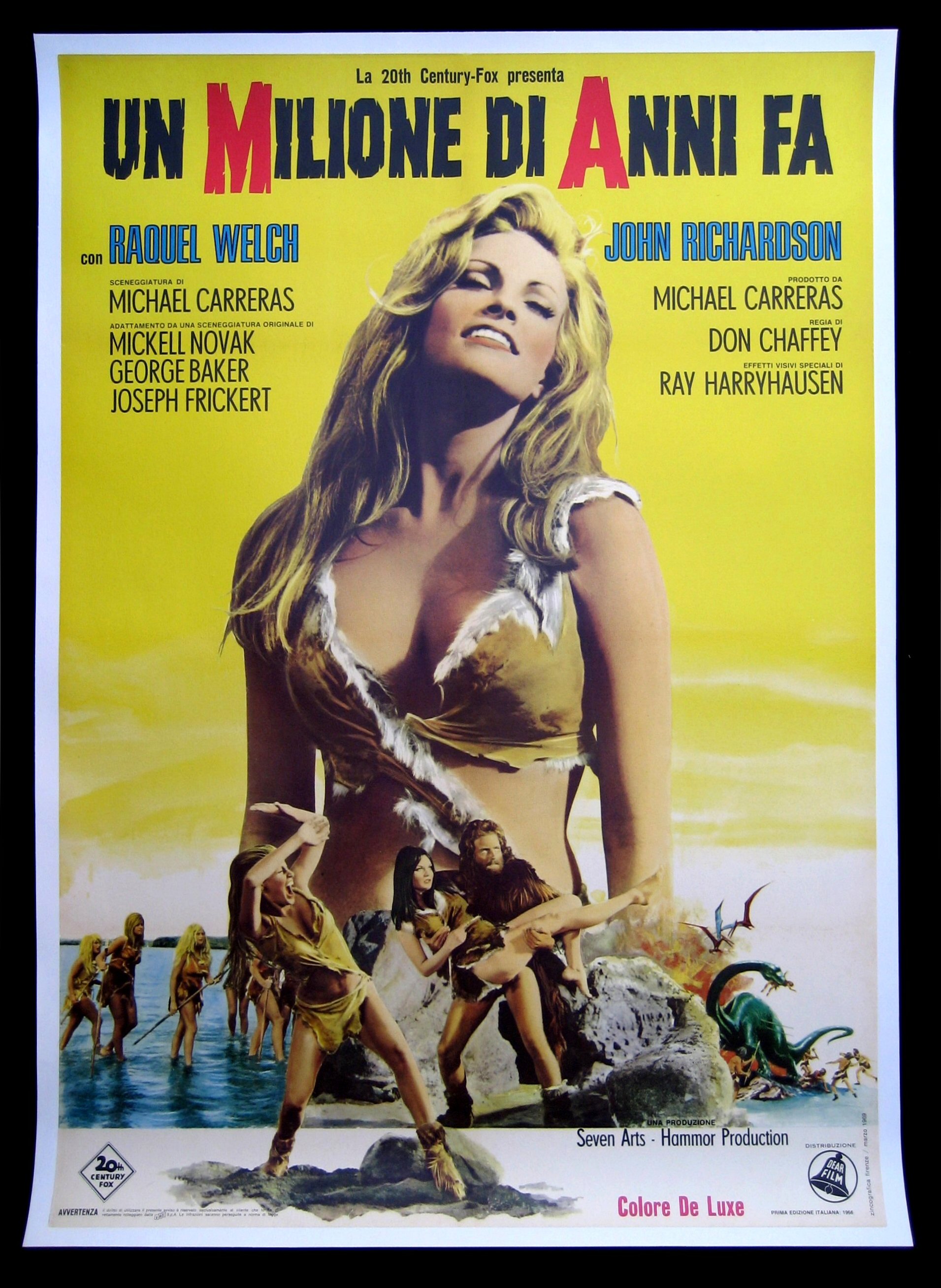 ONE MILLION YEARS BC ITALIAN MOVIE POSTER RAQUEL WELCH  