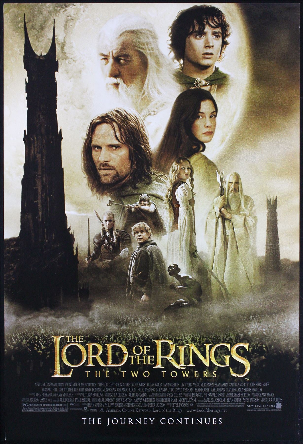 Original Lord of the Rings: The Two Towers movie poster