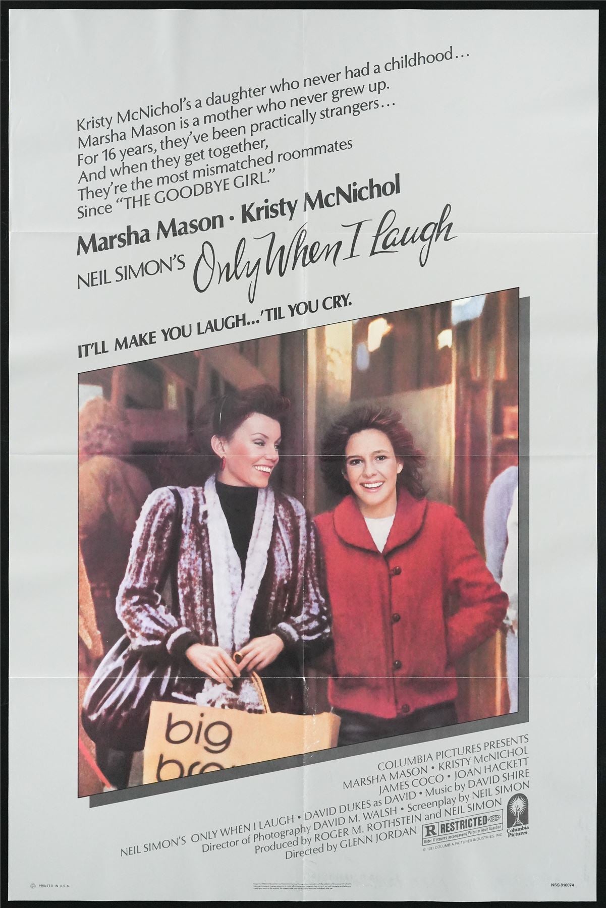 Original Only When I Laugh movie poster