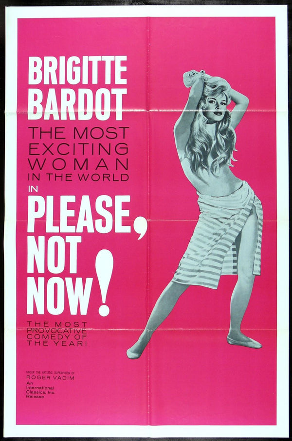 Original PLEASE NOT NOW * CineMasterpieces SEXY BLONDE BRIGITTE BARDOT PINK MOVIE POSTER movie poster
