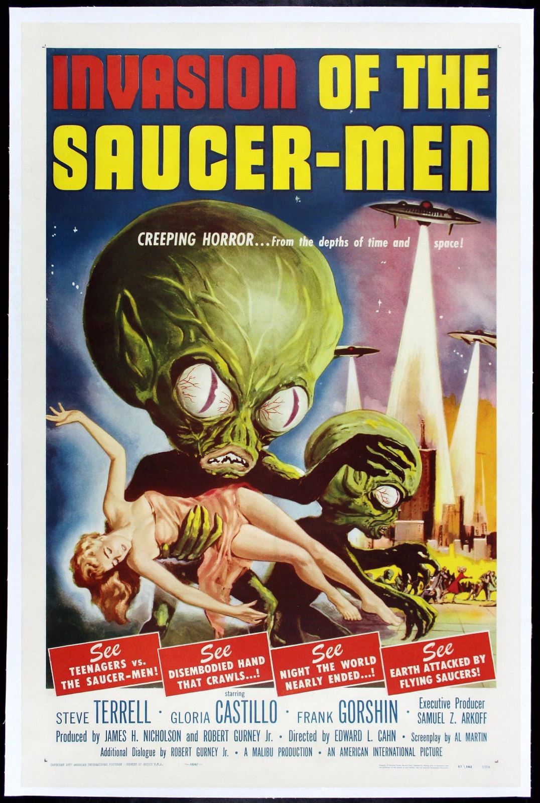 Original Invasion of the Saucer Men movie poster