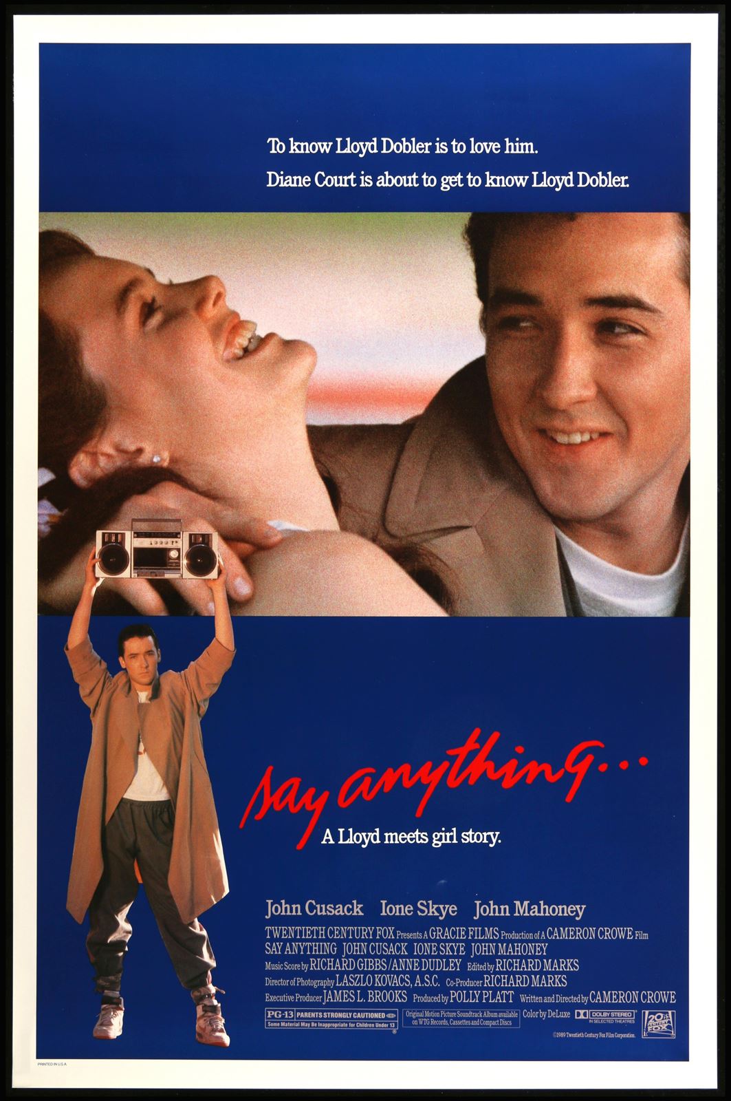 Original Say Anything movie poster