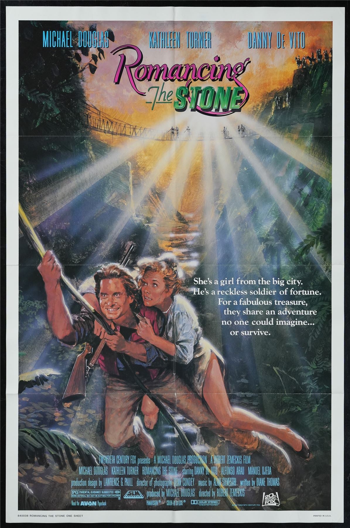 Original Romancing the Stone movie poster