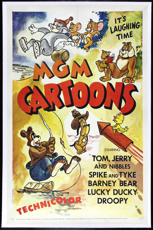 Original MGM CARTOONS * CineMasterpieces 1955 ORIGINAL MOVIE POSTER TOM JERRY SPIKE TYKE movie poster