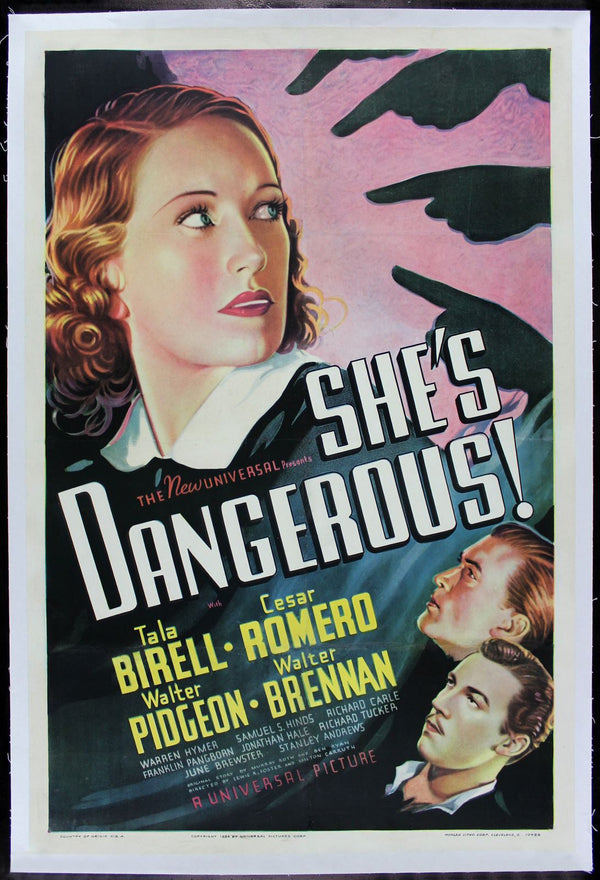 Original She's Dangerous movie poster