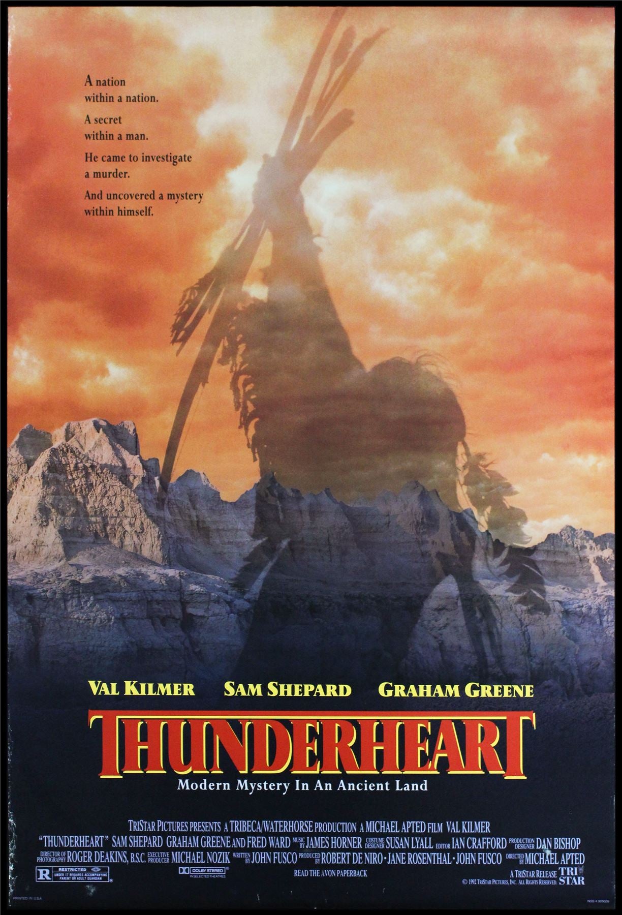 Original Thunderheart movie poster