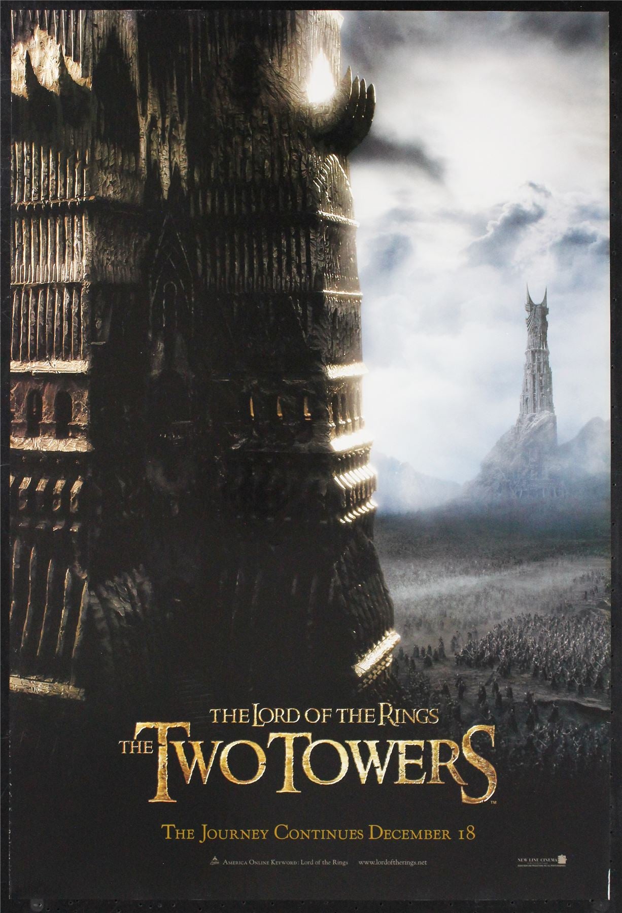 Original Lord of the Rings: The Two Towers movie poster