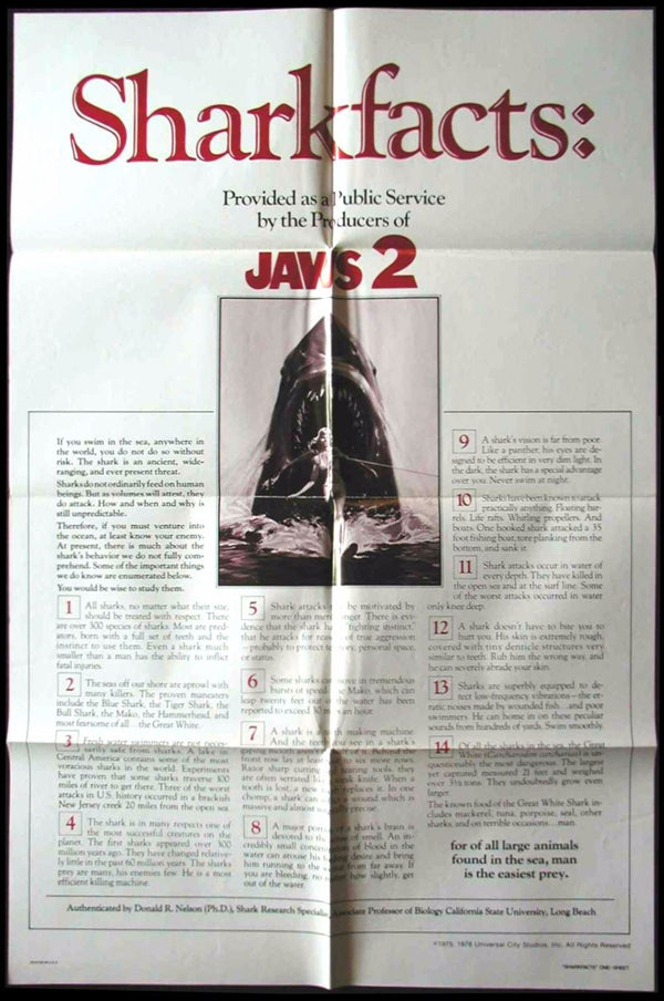 Original Jaws 2 movie poster