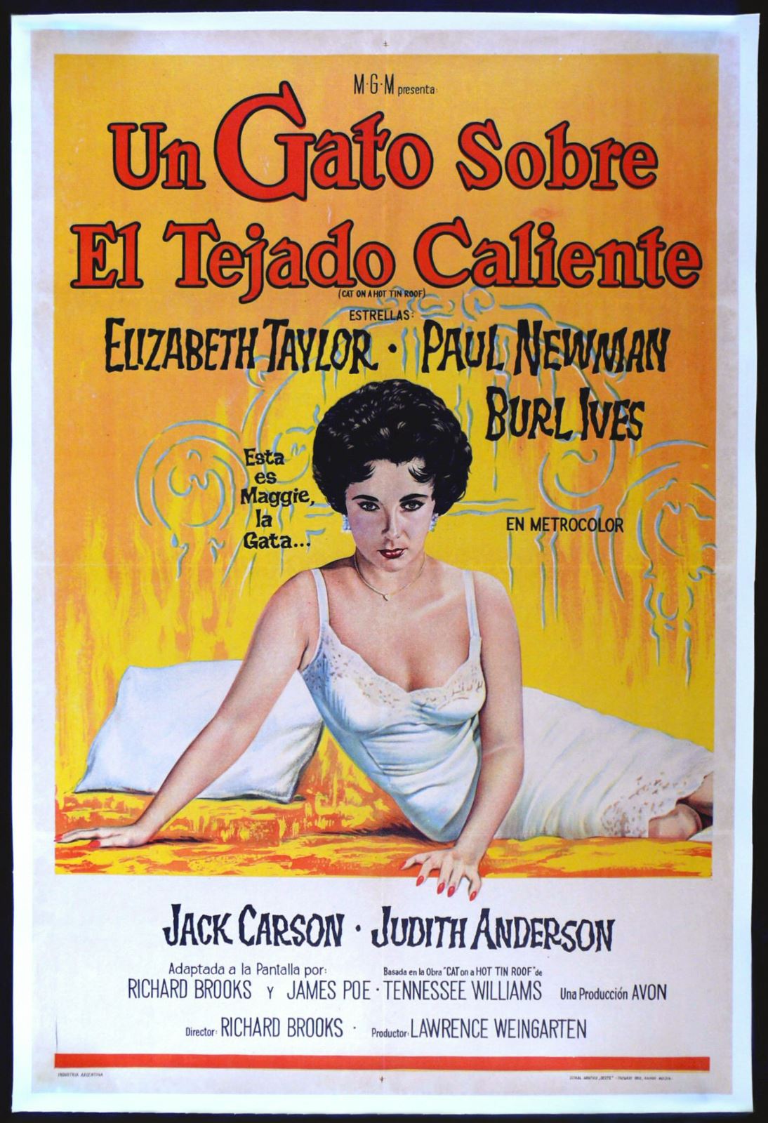Original Cat on a Hot Tin Roof movie poster