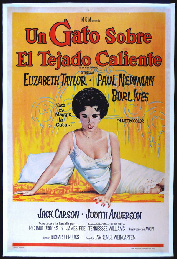 Original Cat on a Hot Tin Roof movie poster