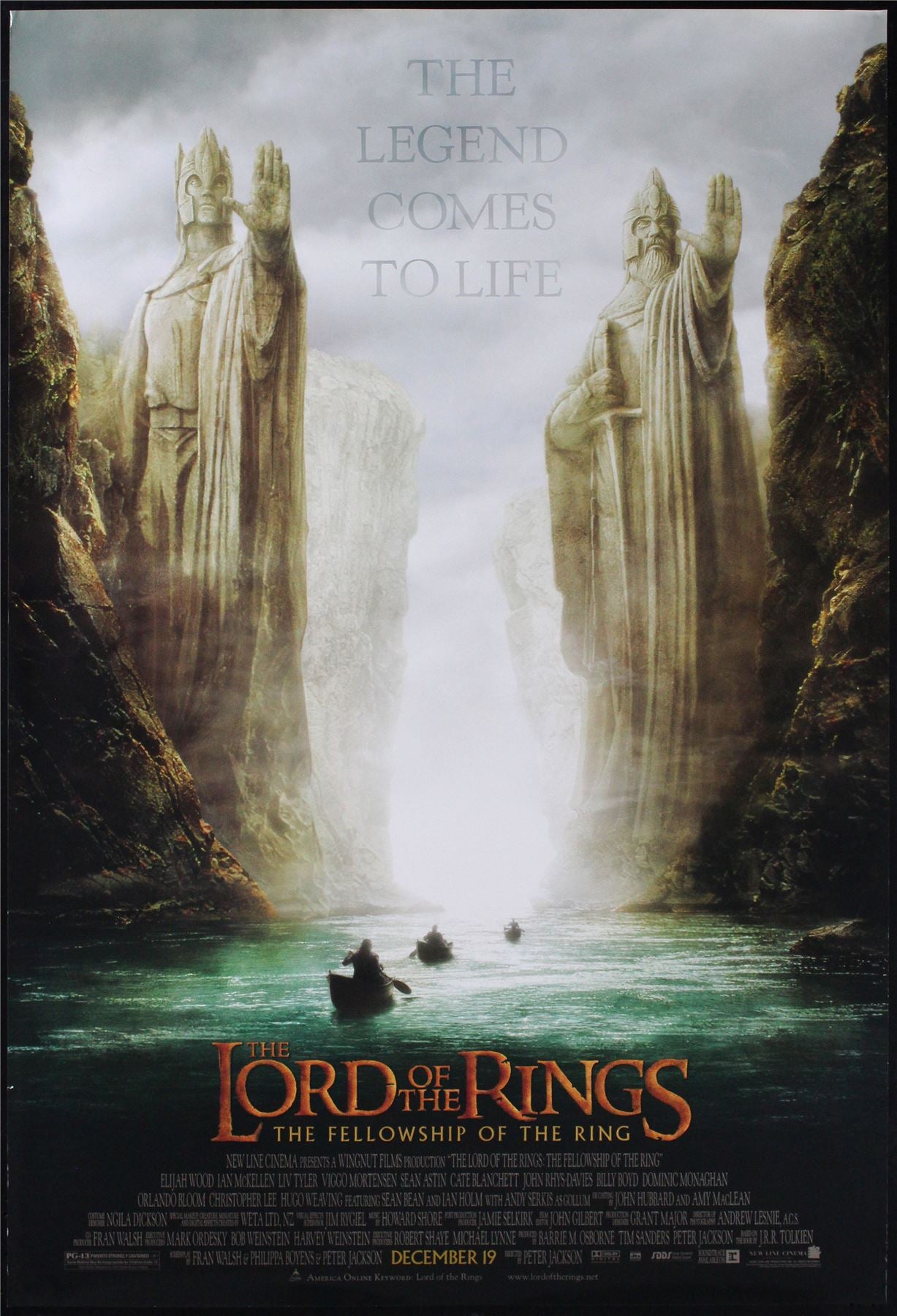 Original Lord of the Rings: Fellowship of the Ring movie poster
