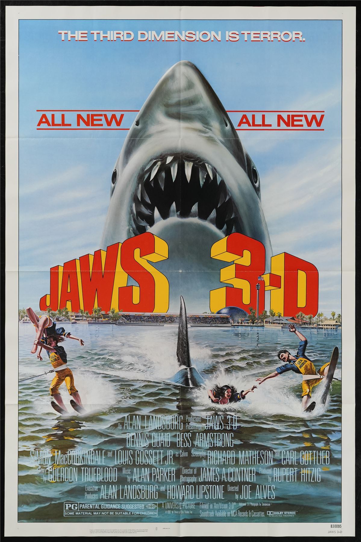 Original Jaws 3-D movie poster