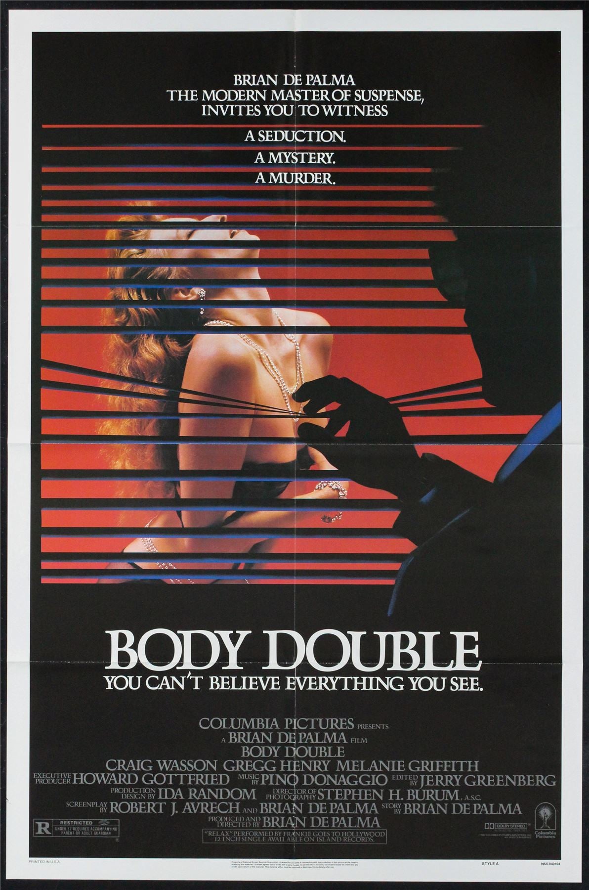 Original Body Double movie poster