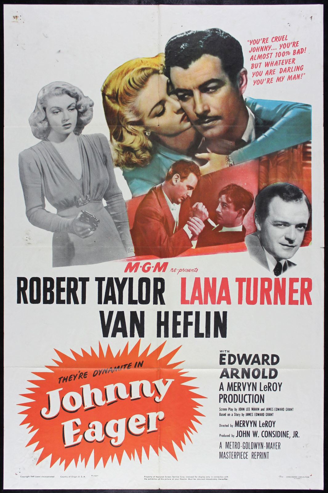 Original Johnny Eager movie poster