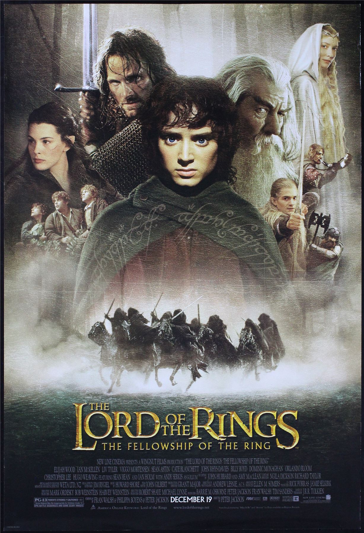 Original Lord of the Rings: Fellowship of the Ring movie poster