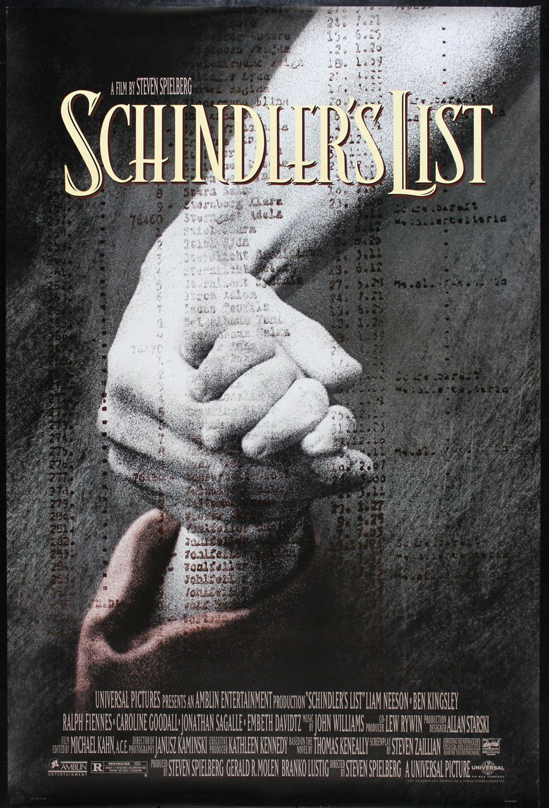 Original Schindler's List movie poster