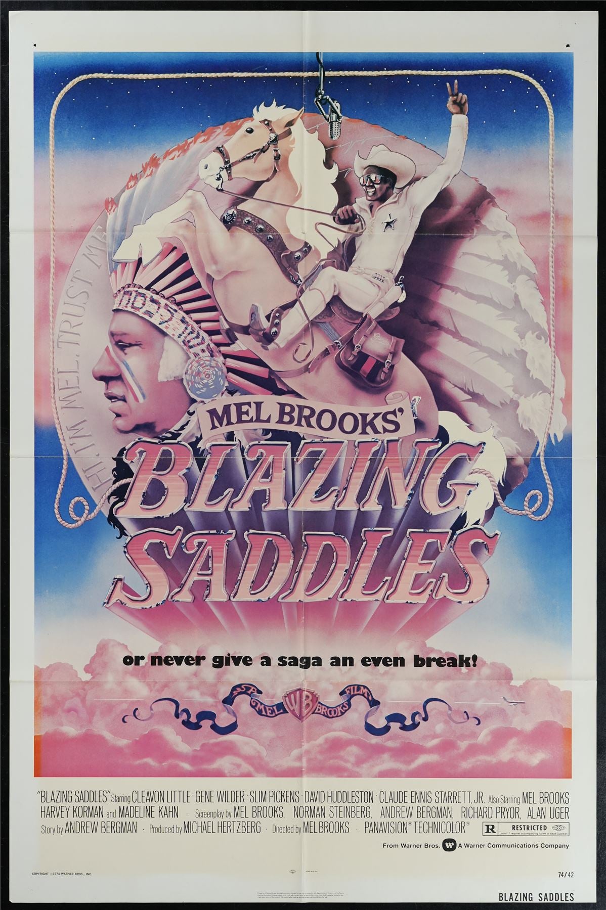 Original Blazing Saddles movie poster