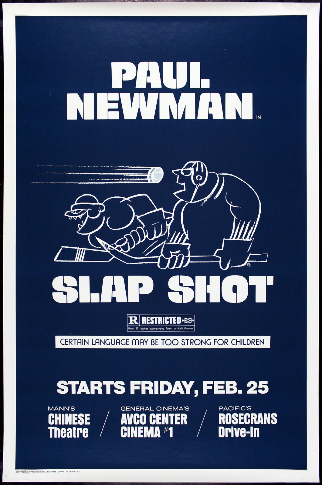 Original Slap Shot movie poster