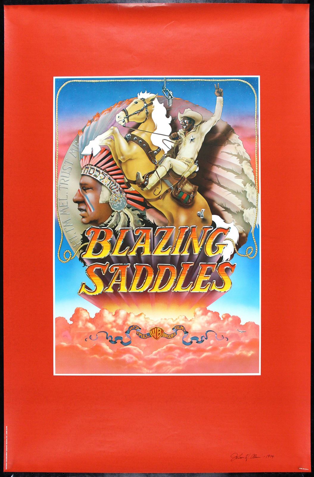 Original Blazing Saddles movie poster