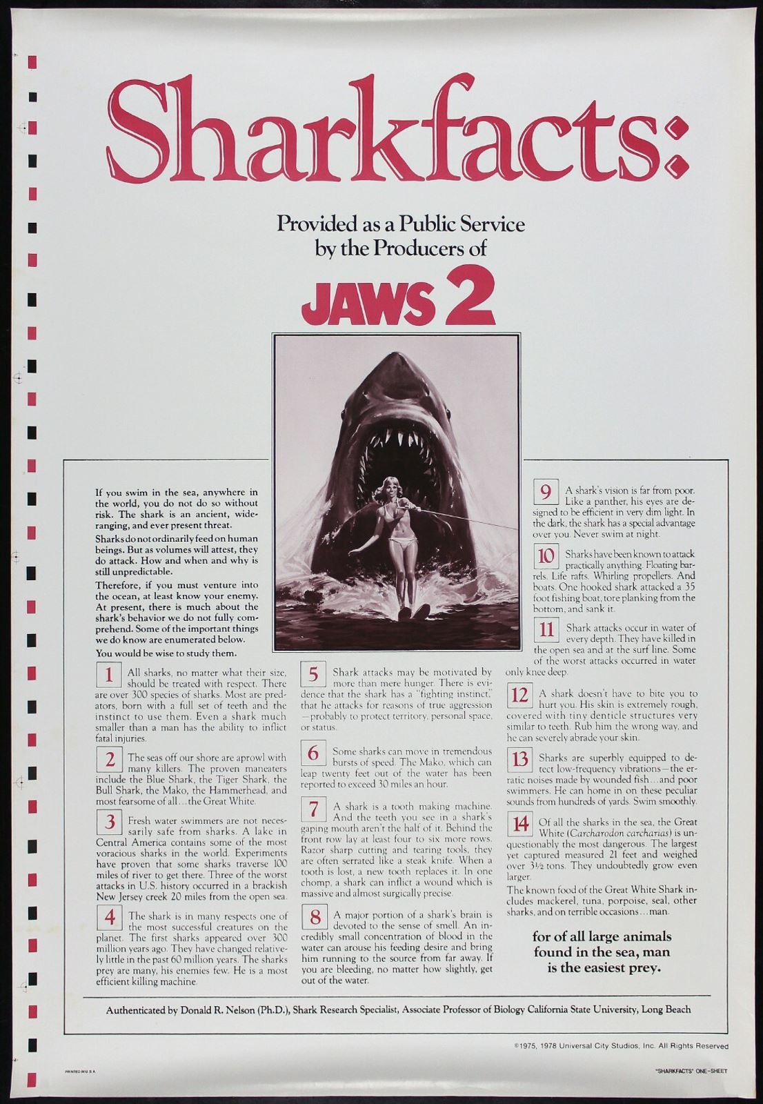 Original Jaws 2 movie poster