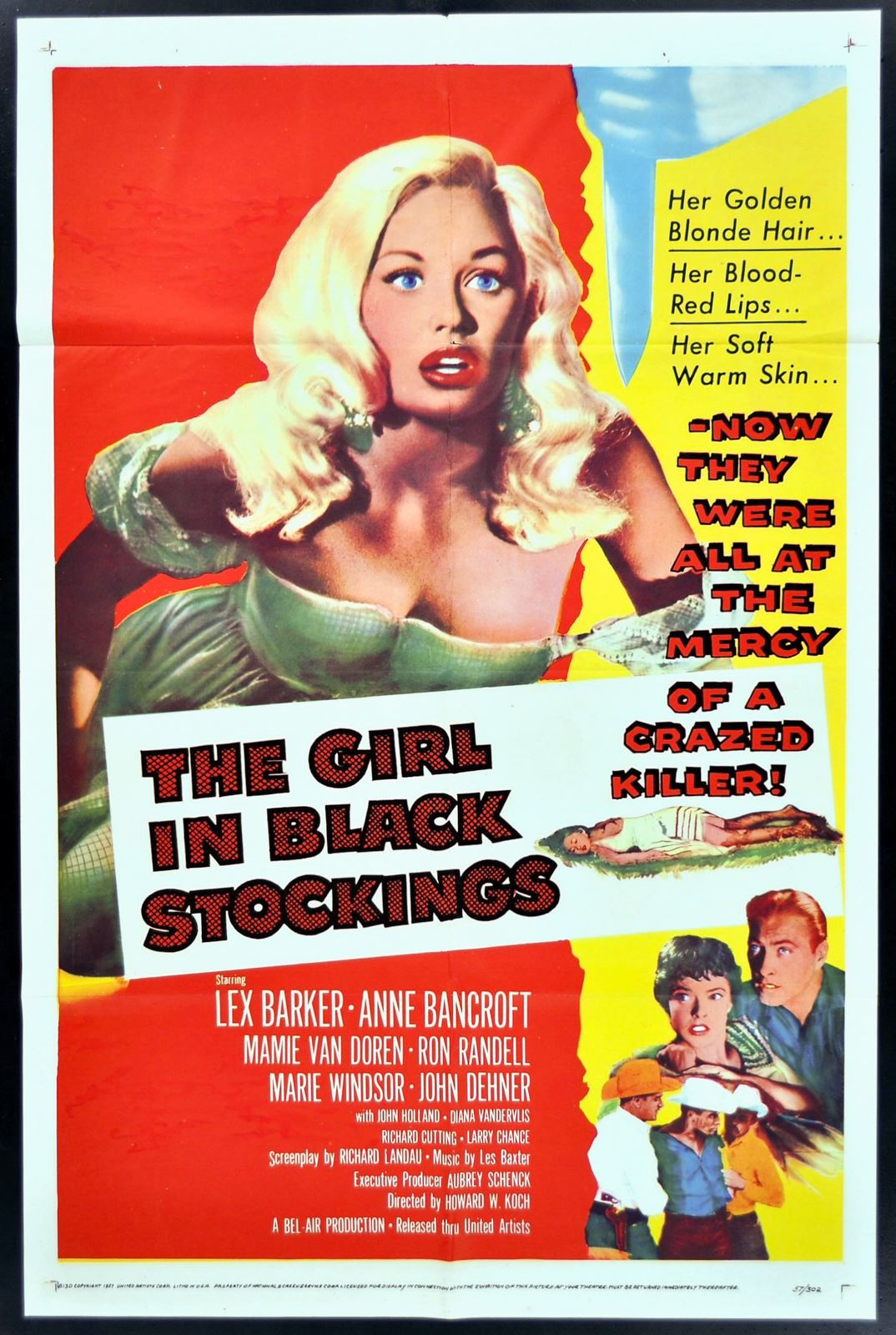 Original The Girl in Black Stockings movie poster