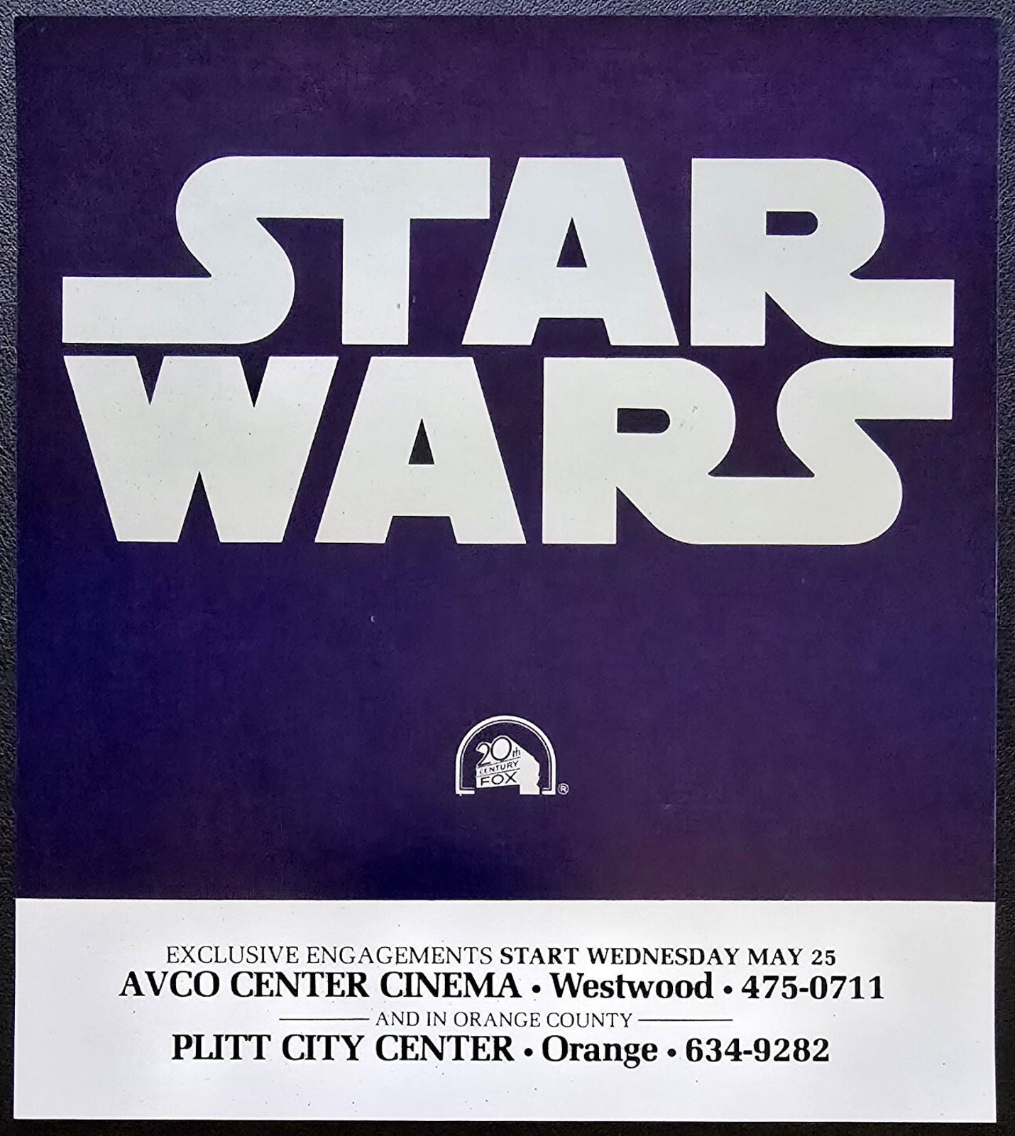 Original Star Wars movie poster