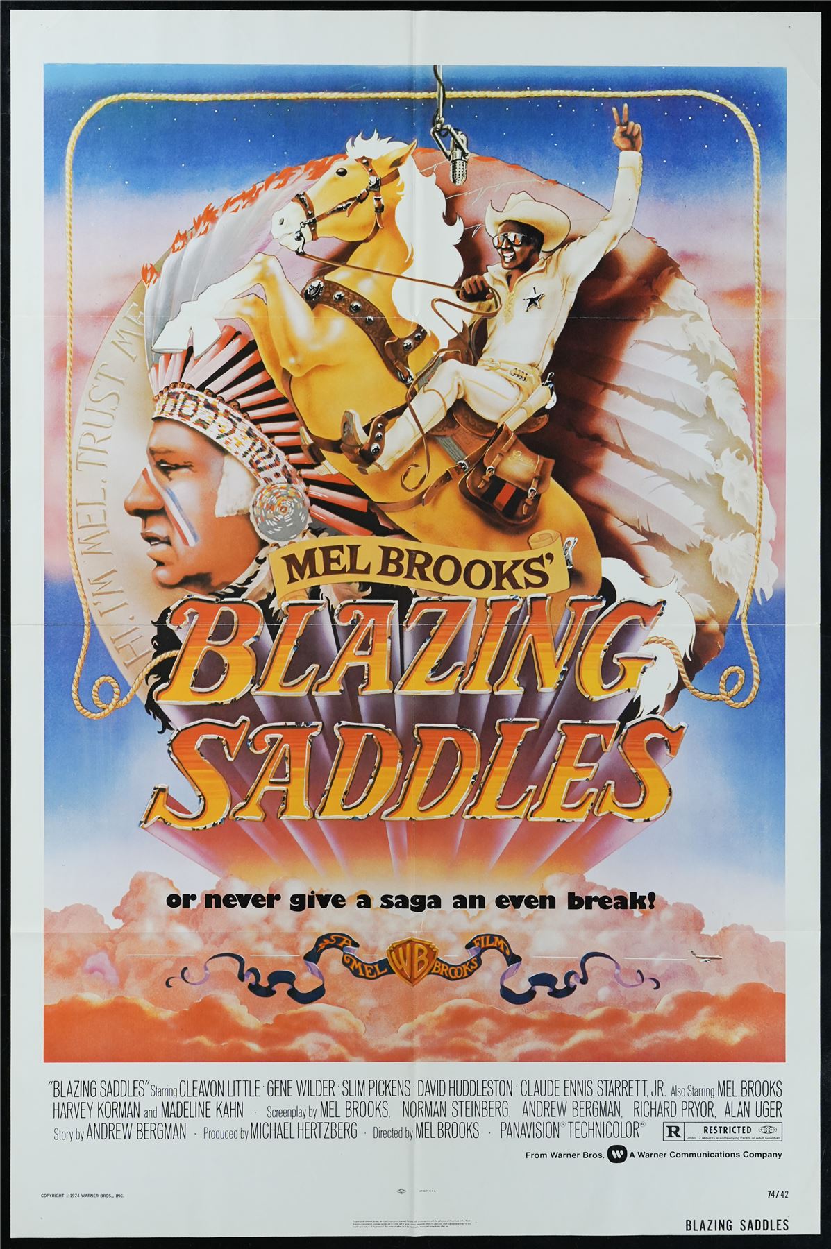 Original Blazing Saddles movie poster