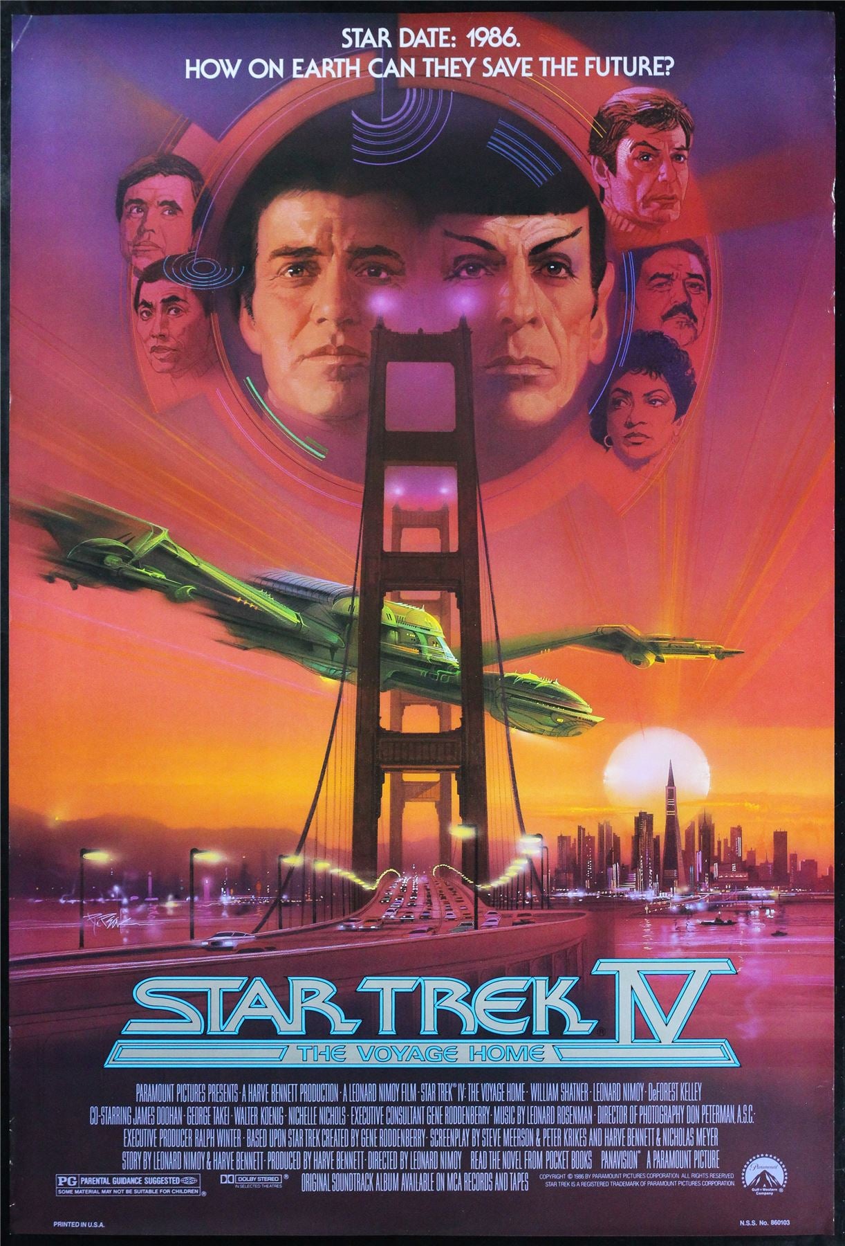 Original Star Trek IV: The Voyage Home movie poster