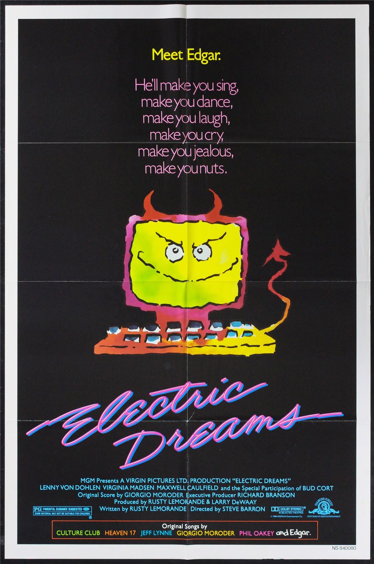 Original Electric Dreams movie poster