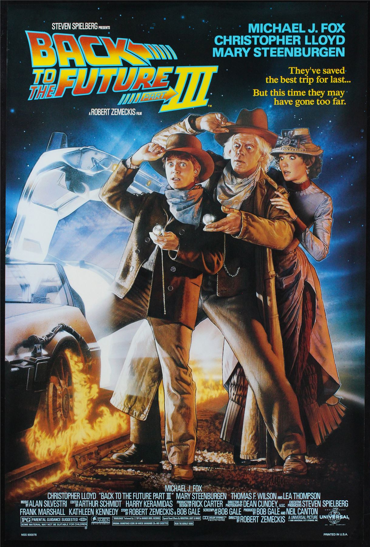 Original Back to the Future 3 movie poster