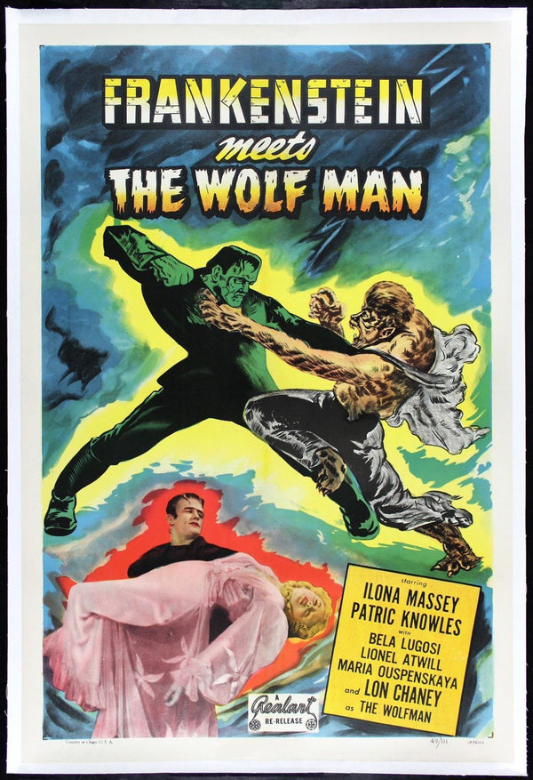 Original Frankenstein Meets the Wolf Man movie poster