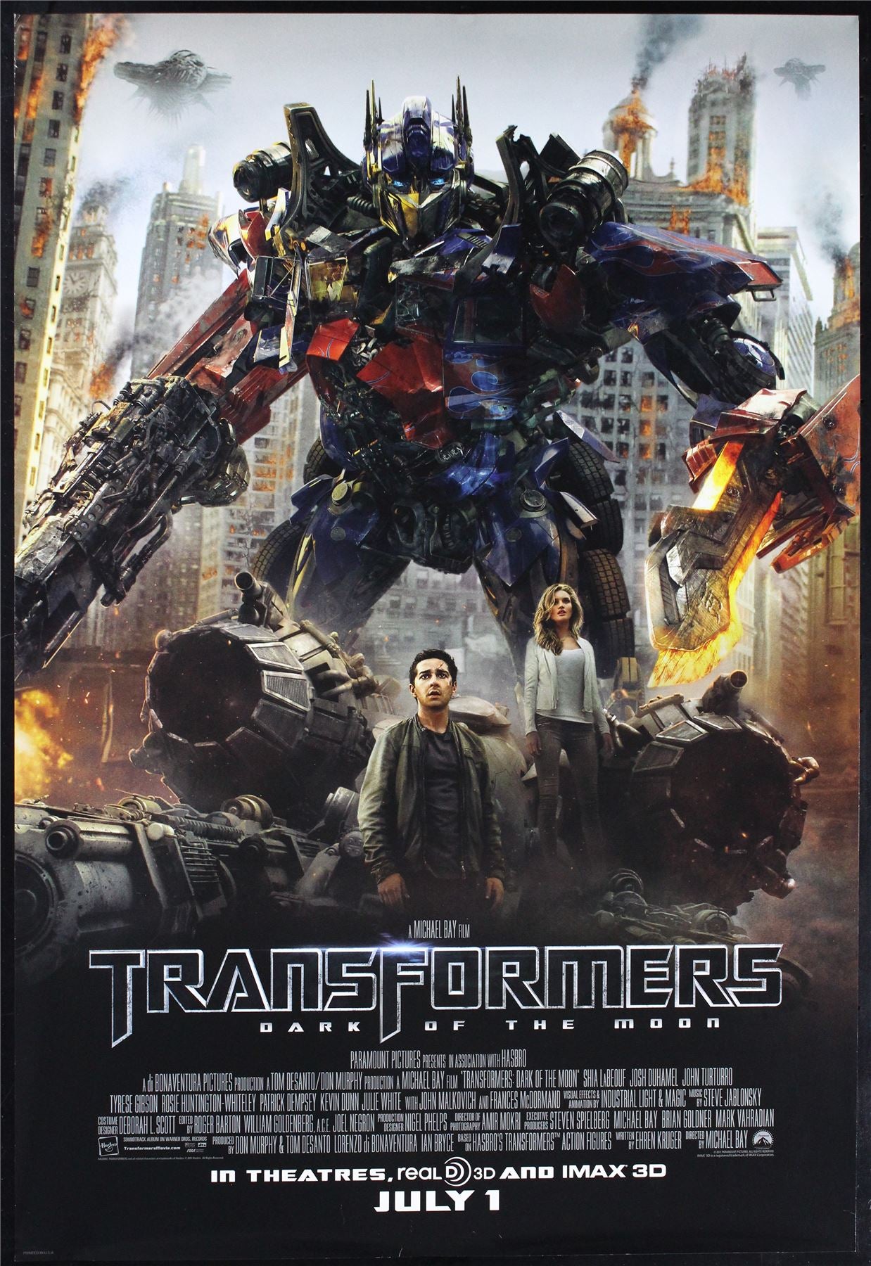 Original Transformers: Dark of the Moon movie poster