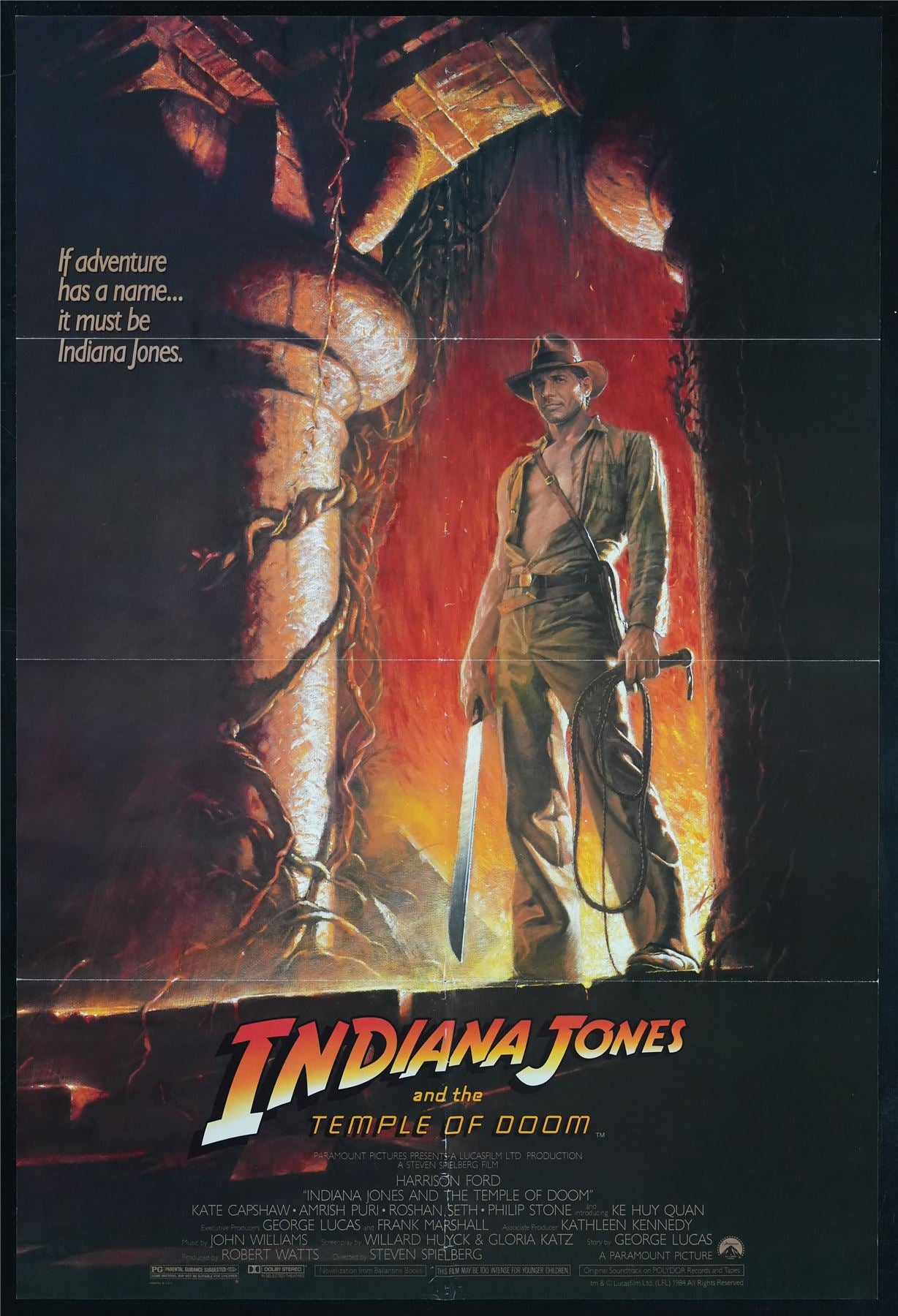 Original Indiana Jones and the Temple of Doom movie poster