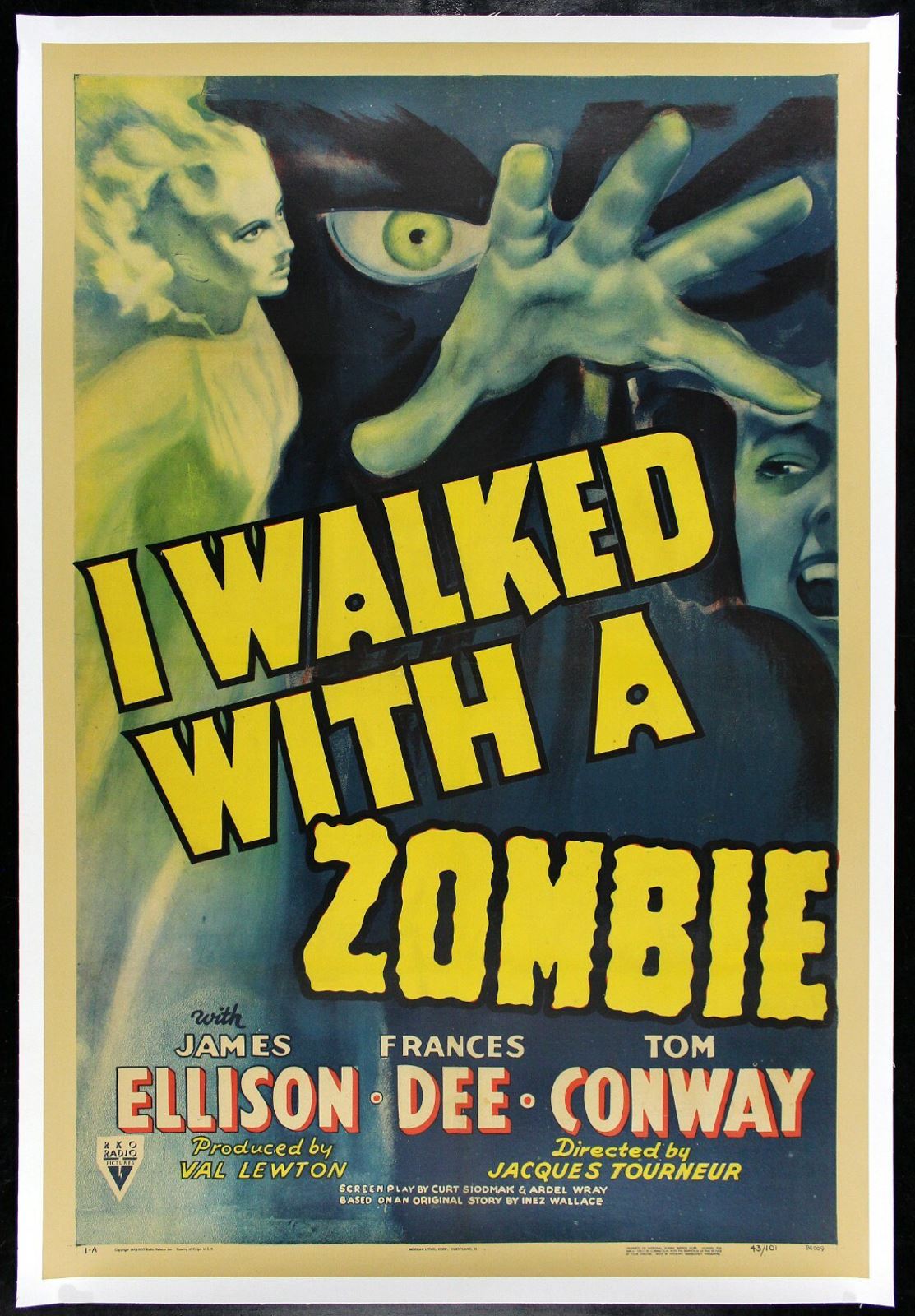 Original I Walked with a Zombie movie poster