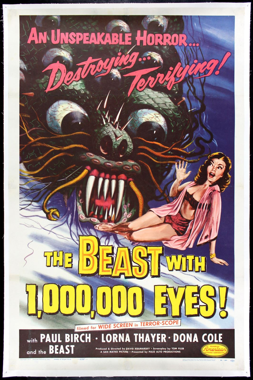 Original The Beast with 1000 Eyes movie poster