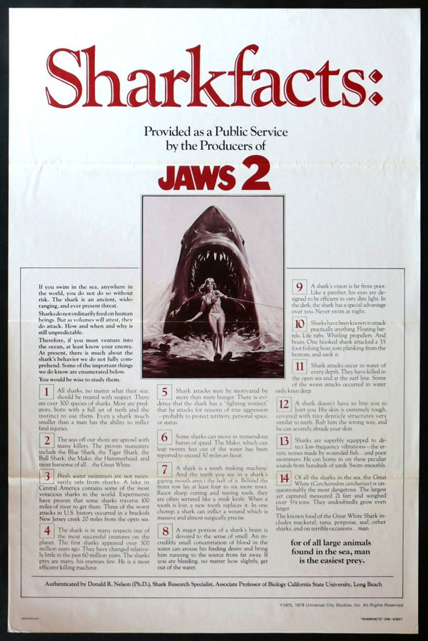 Original Jaws 2 movie poster