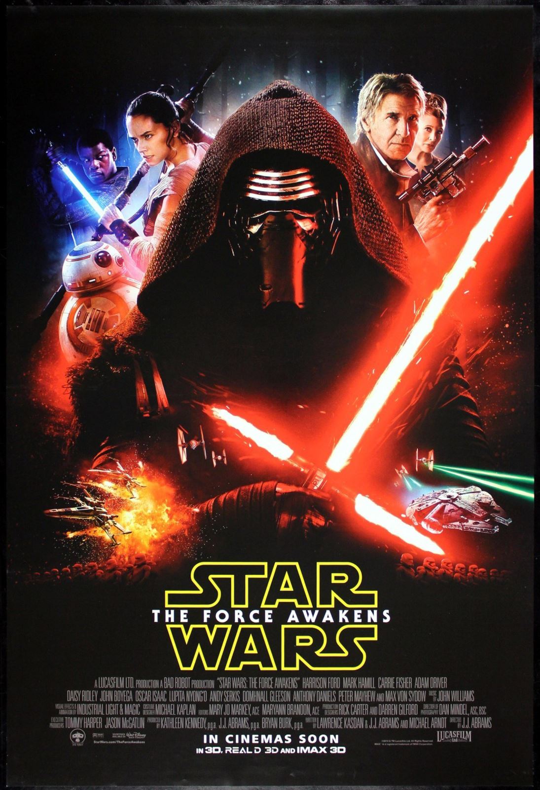 Original Star Wars: The Force Awakens movie poster