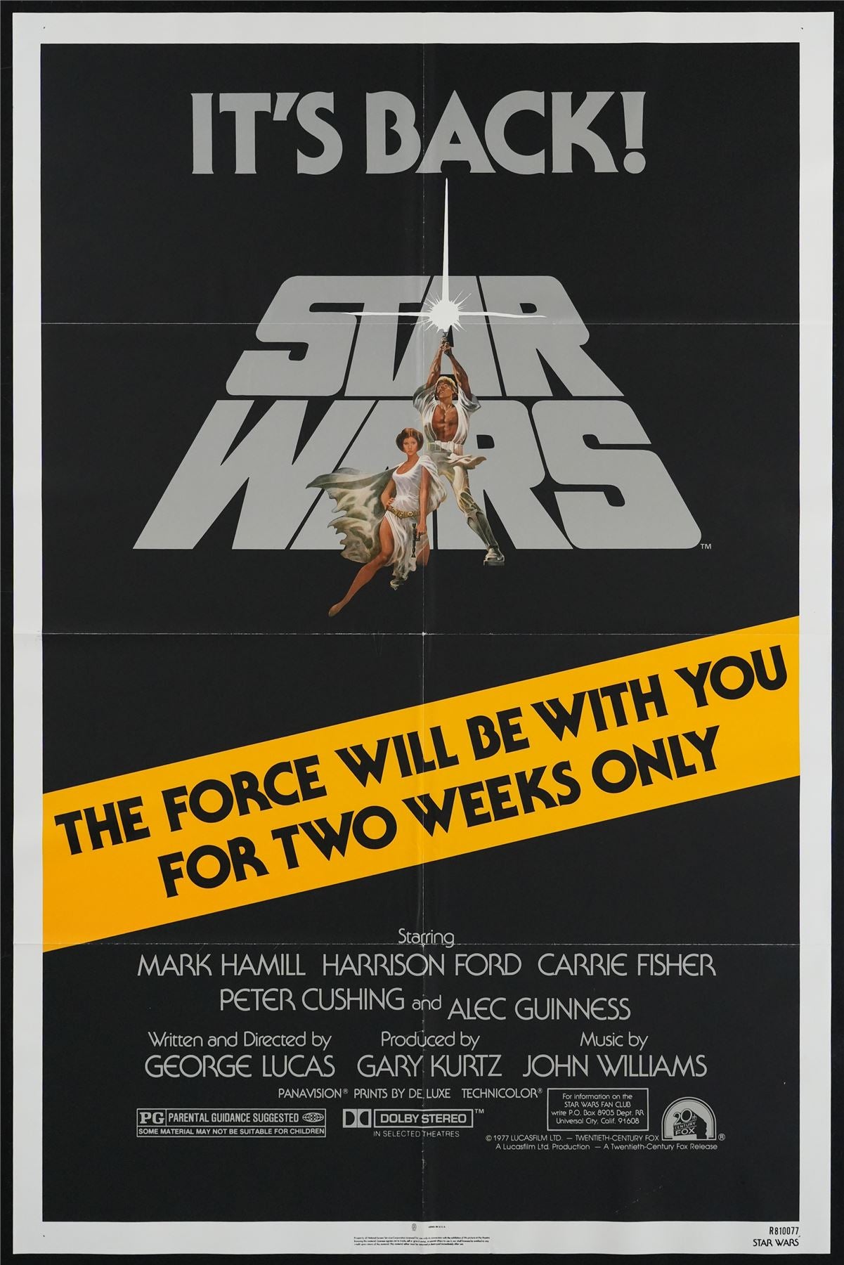 Original Star Wars: A New Hope movie poster