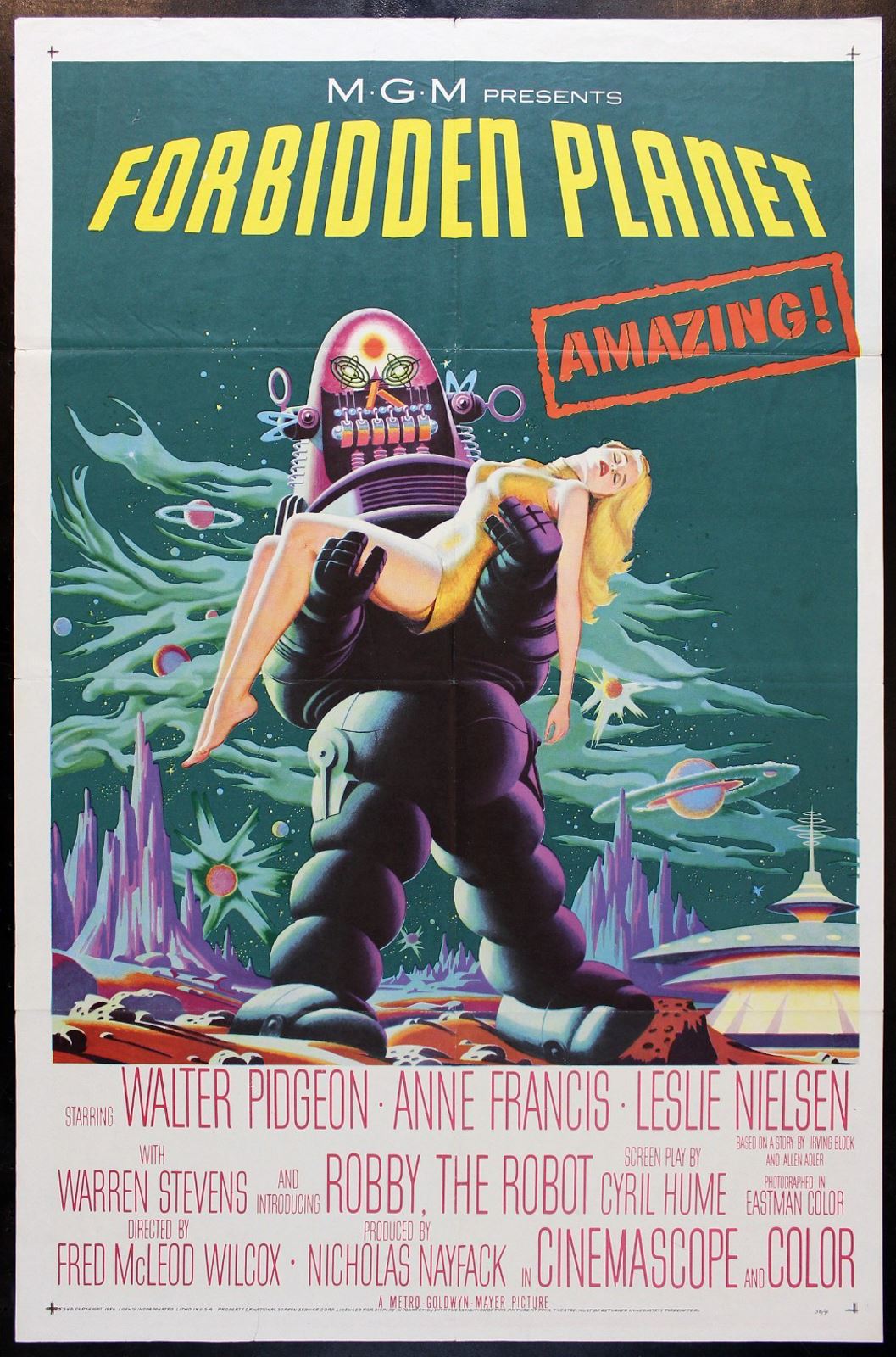 Original Forbidden Planet movie poster