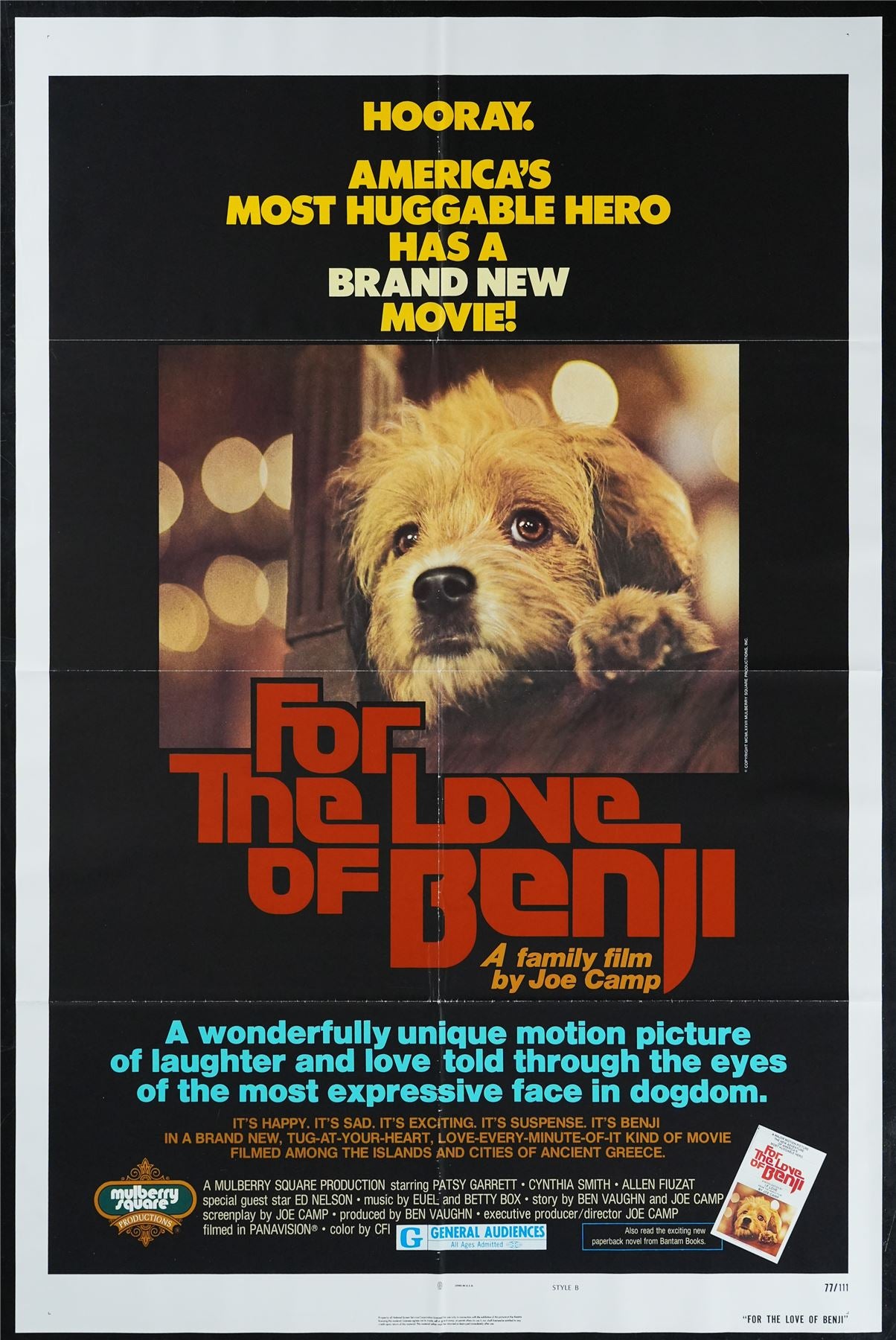 Original For The Love of Benji movie poster