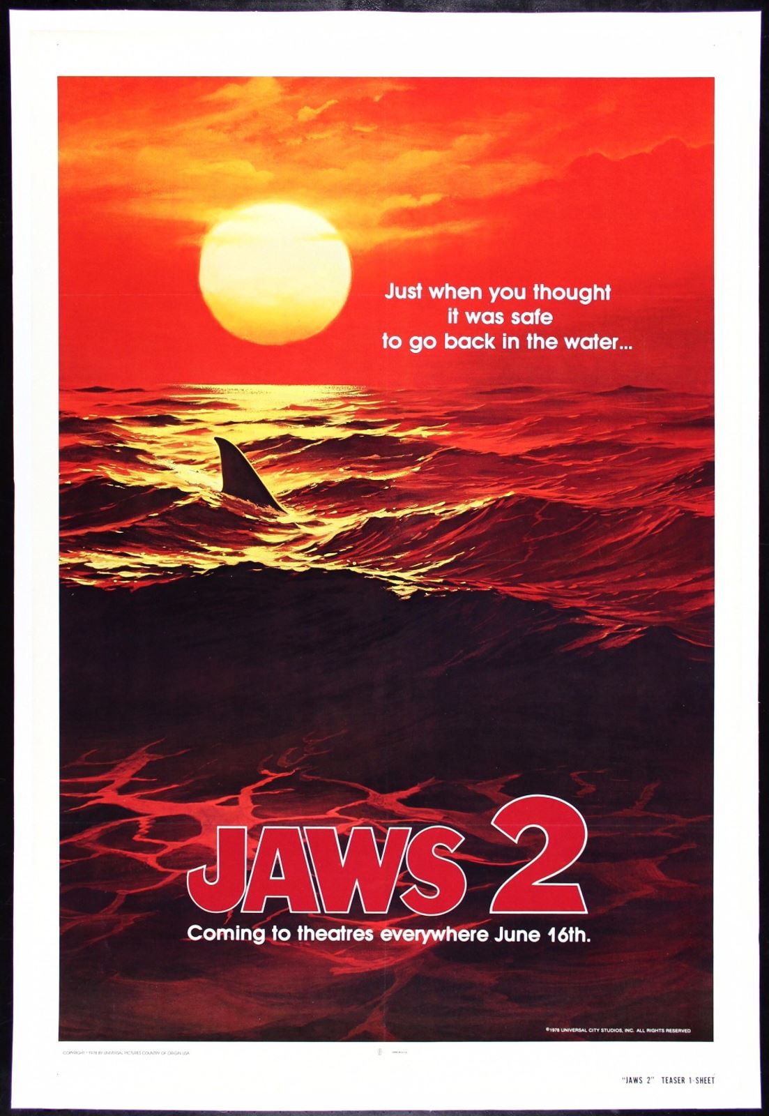 Original Jaws 2 movie poster