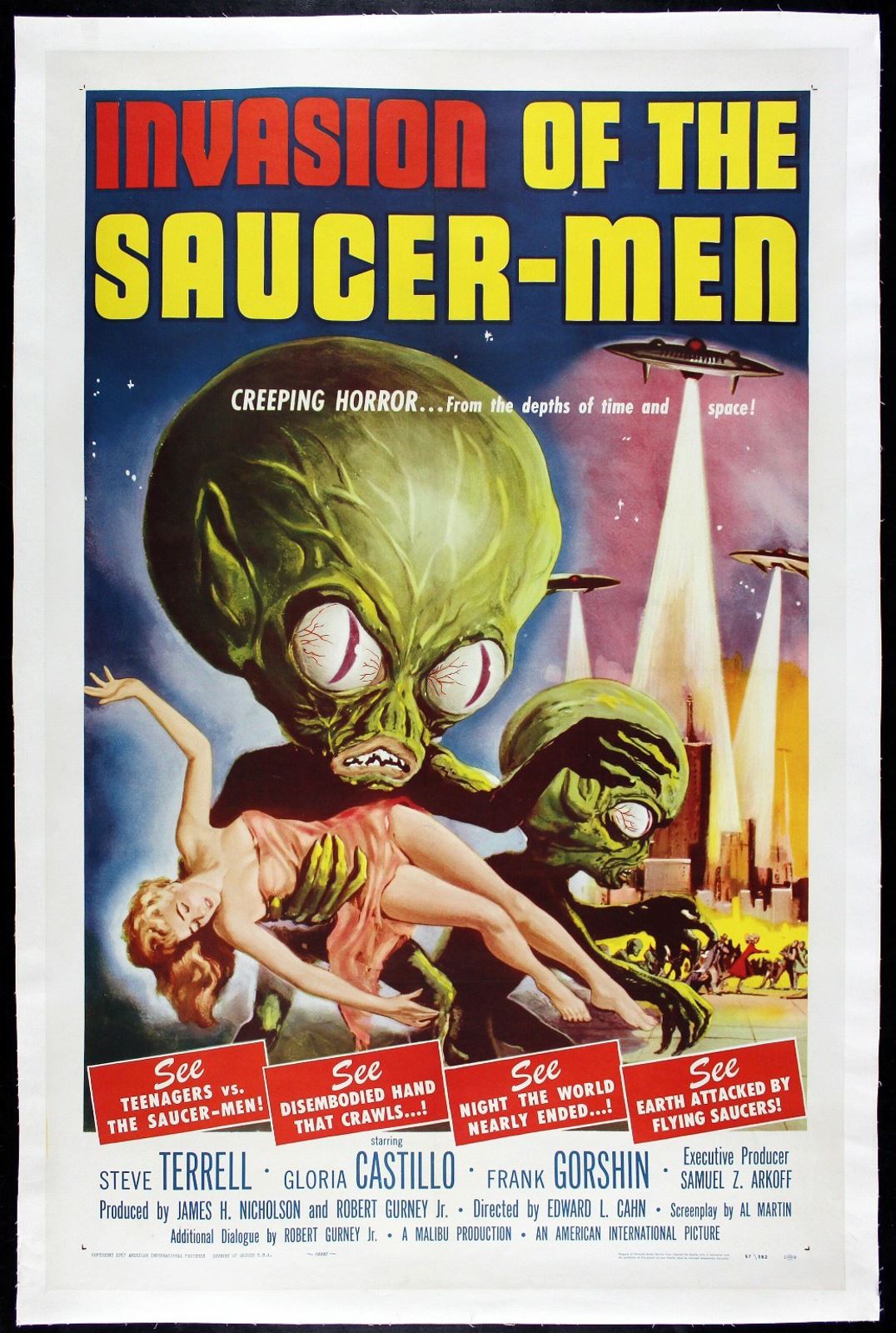 Original Invasion of the Saucer Men movie poster