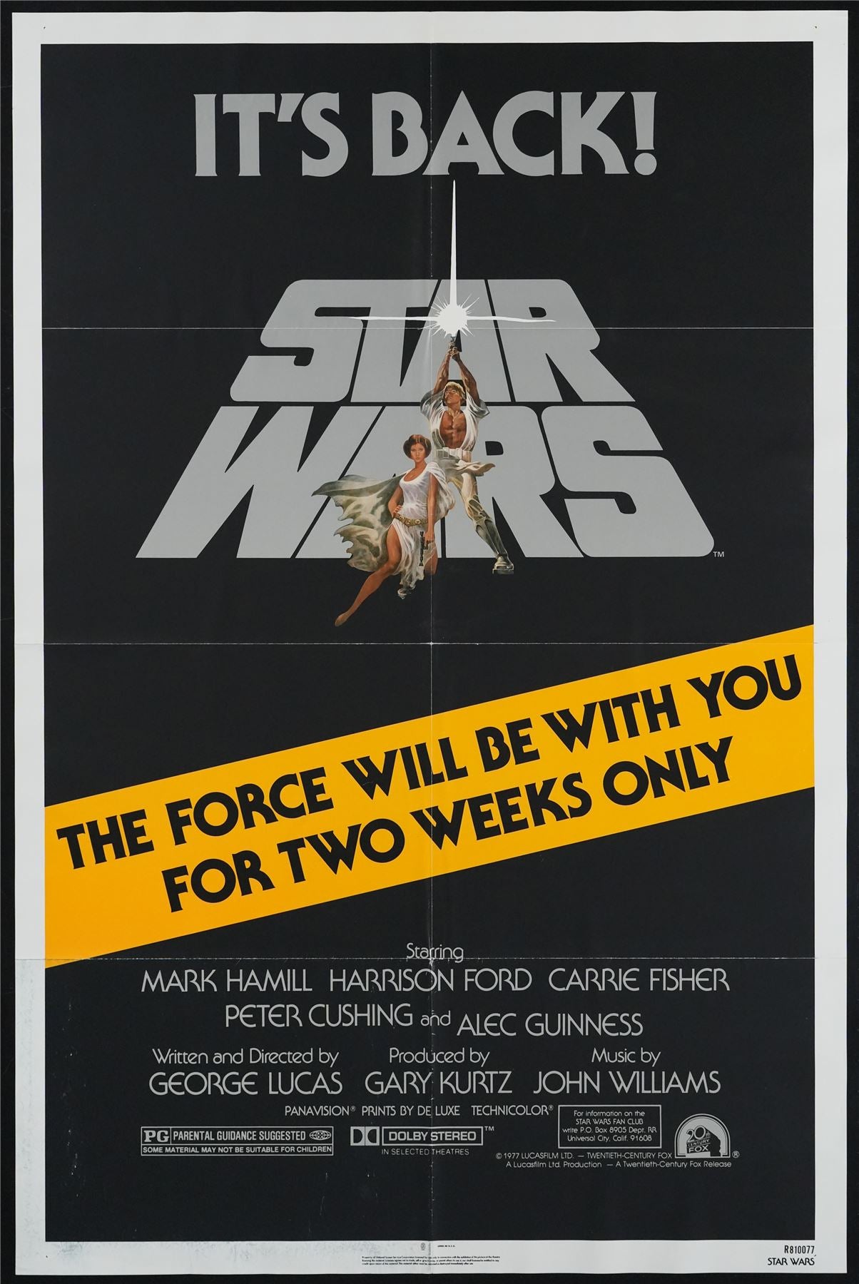 Original Star Wars: A New Hope movie poster