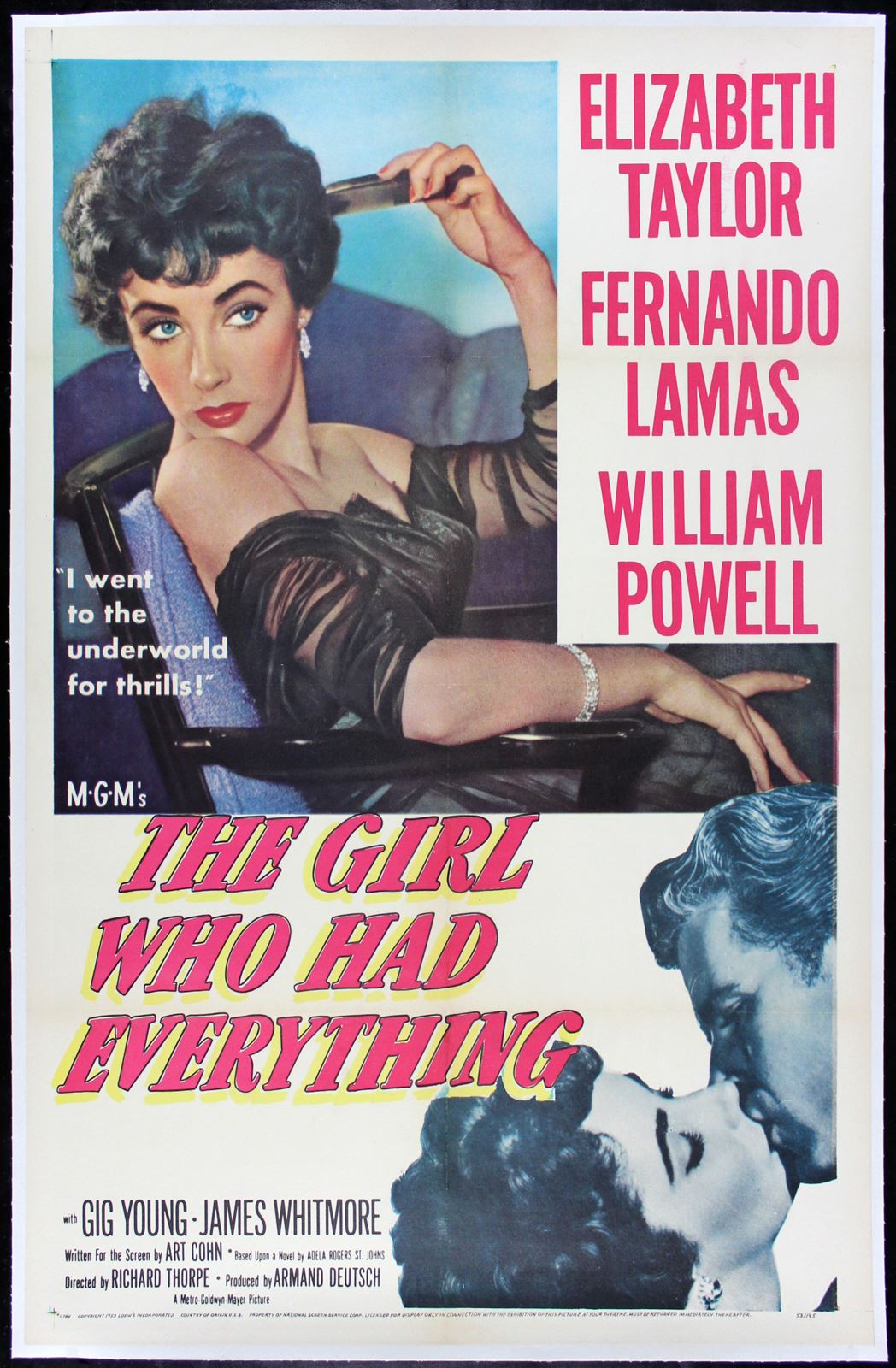 Original The Girl Who Had Everything movie poster